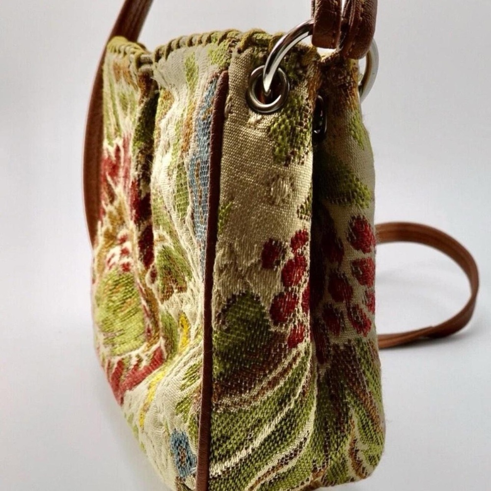 👜 Vintage Liz Claiborne Floral Tapestry Crossbody/Shoulder Bag | Cottagecore - Picture 6 of 8